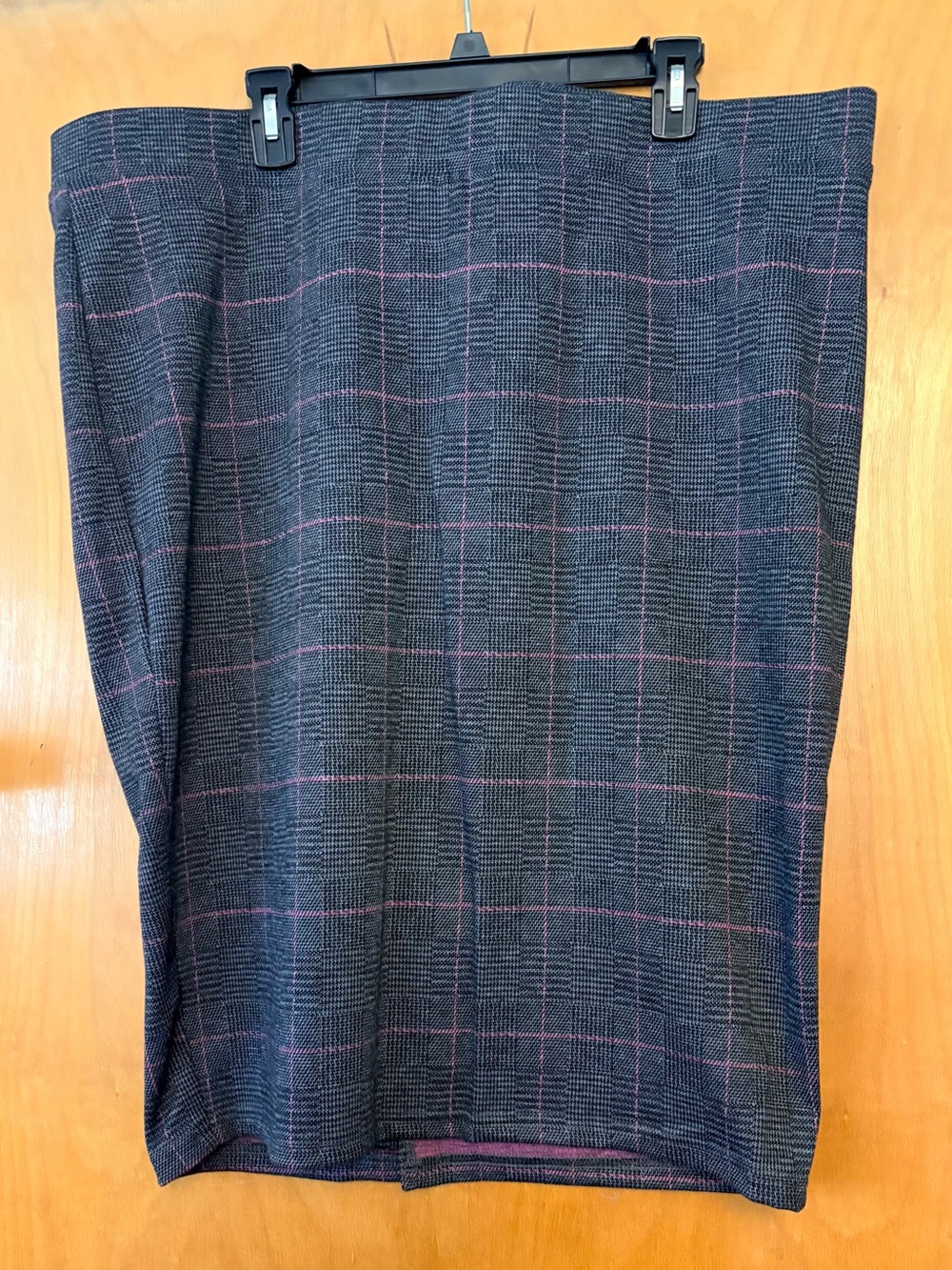 Torrid Gray Plaid Skirt with Pink Windowpane, Size 3